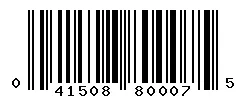 UPC barcode 041508800075