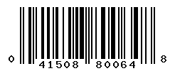 UPC barcode number 041508800648