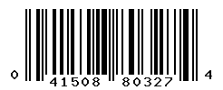 UPC barcode number 041508803274