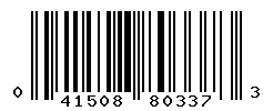 UPC barcode number 041508803373