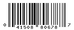 UPC barcode number 041508806787