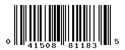 UPC barcode number 041508811835