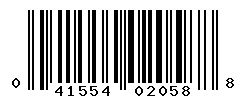 UPC barcode number 041554020588