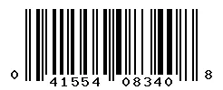 UPC barcode 041554083408