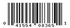 UPC barcode number 041554083651