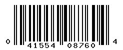 UPC barcode 041554087604
