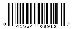 UPC barcode 041554089127