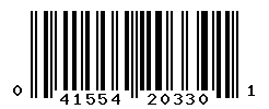 UPC barcode number 041554203301