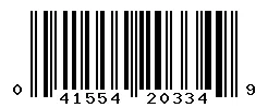 UPC barcode 041554203349