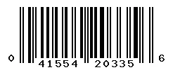 UPC barcode 041554203356