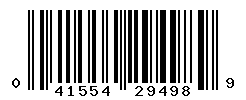 UPC barcode number 041554294989