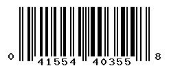 UPC barcode number 041554403558