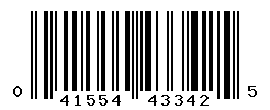 UPC barcode number 041554433425