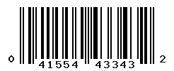 UPC barcode number 041554433432