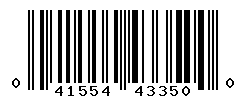 UPC barcode number 041554433500