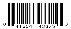 UPC barcode number 041554433753