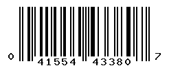 UPC barcode number 041554433807