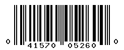 UPC barcode number 041570052600