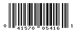 UPC barcode number 041570054161