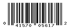 UPC barcode number 041570056172