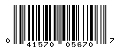 UPC barcode number 041570056707