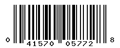 UPC barcode number 041570057728