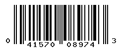 UPC barcode number 041570089743