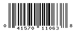 UPC barcode number 041570110638