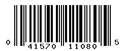 UPC barcode number 041570110805