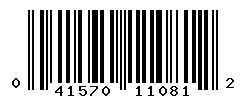 UPC barcode number 041570110812