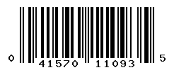 UPC barcode number 041570110935