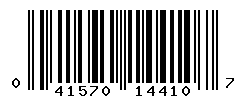 UPC barcode number 041570144107