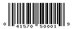 UPC barcode number 041570500019