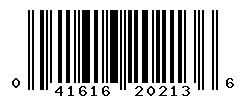 UPC barcode number 041616202136