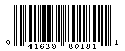 UPC barcode number 041639801811