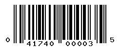 UPC barcode number 041740000035