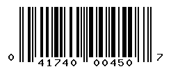 UPC barcode number 041740004507
