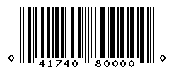 UPC barcode number 041740800000