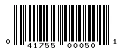UPC 041755000501 barcode image