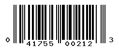 UPC 041755002123 barcode image