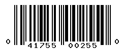 UPC 041755002550 barcode image