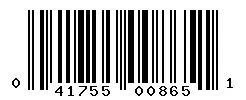UPC 041755008651 barcode image