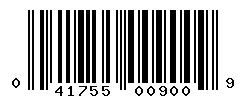 UPC 041755009009 barcode image