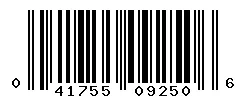 UPC barcode 041755092506