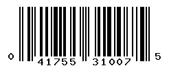 UPC barcode 041755310075
