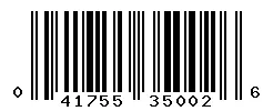 UPC 041755350026 barcode image