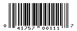 UPC barcode number 041757001117