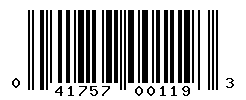 UPC barcode number 041757001193