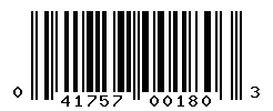 UPC barcode number 041757001803