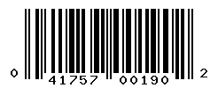 UPC barcode number 041757001902